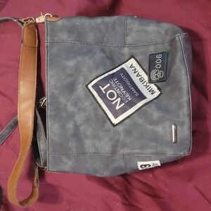 Gray and Brown Men's Bag